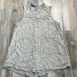 Apt. 9 Gray Lace Sleeveless Top
